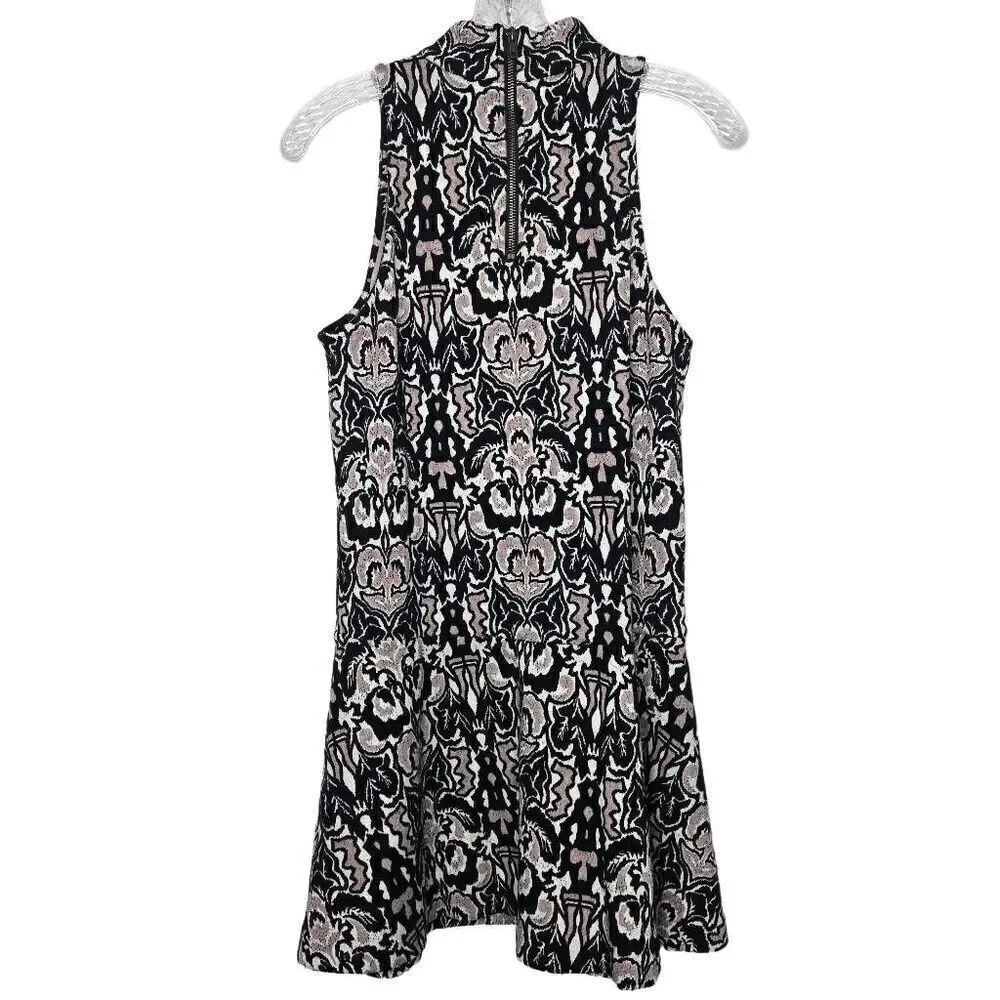 Free People Amelia Jacquard Mock Neck Sleeveless Mini Dress Size Small - Picture 6 of 9